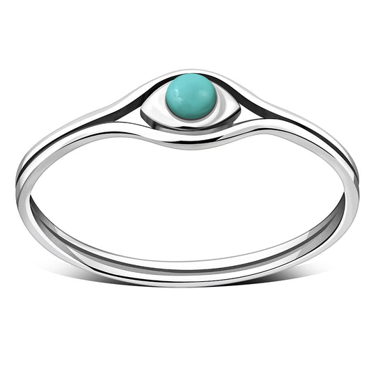 Evil Eye Turquoise Sterling Silver Ring