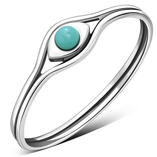 Evil Eye Turquoise Sterling Silver Ring