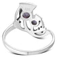 Amethyst Stone Thistle Silver Ring
