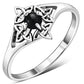 Delicate Black Onyx Celtic Knot Silver Ring