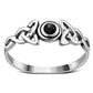 Celtic Trinity Silver Black Onyx Ring
