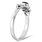 Garnet Stone Cab Celtic Knot Silver Ring