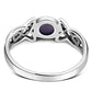 Amethyst Stone Celtic Trinity Silver Ring
