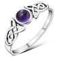 Amethyst Stone Celtic Trinity Silver Ring