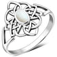 Mother of Pearl Celtic Knot Silver Ring