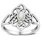 Mother of Pearl Celtic Knot Silver Ring