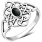 Black Onyx Celtic Knot Silver Ring