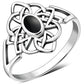 Black Onyx Celtic Knot Silver Ring