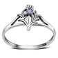 Amethyst Stone Scottish Thistle Silver Ring