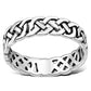 All round Celtic Knot Sterling Silver Plain Band Ring