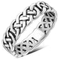 All round Celtic Knot Sterling Silver Plain Band Ring
