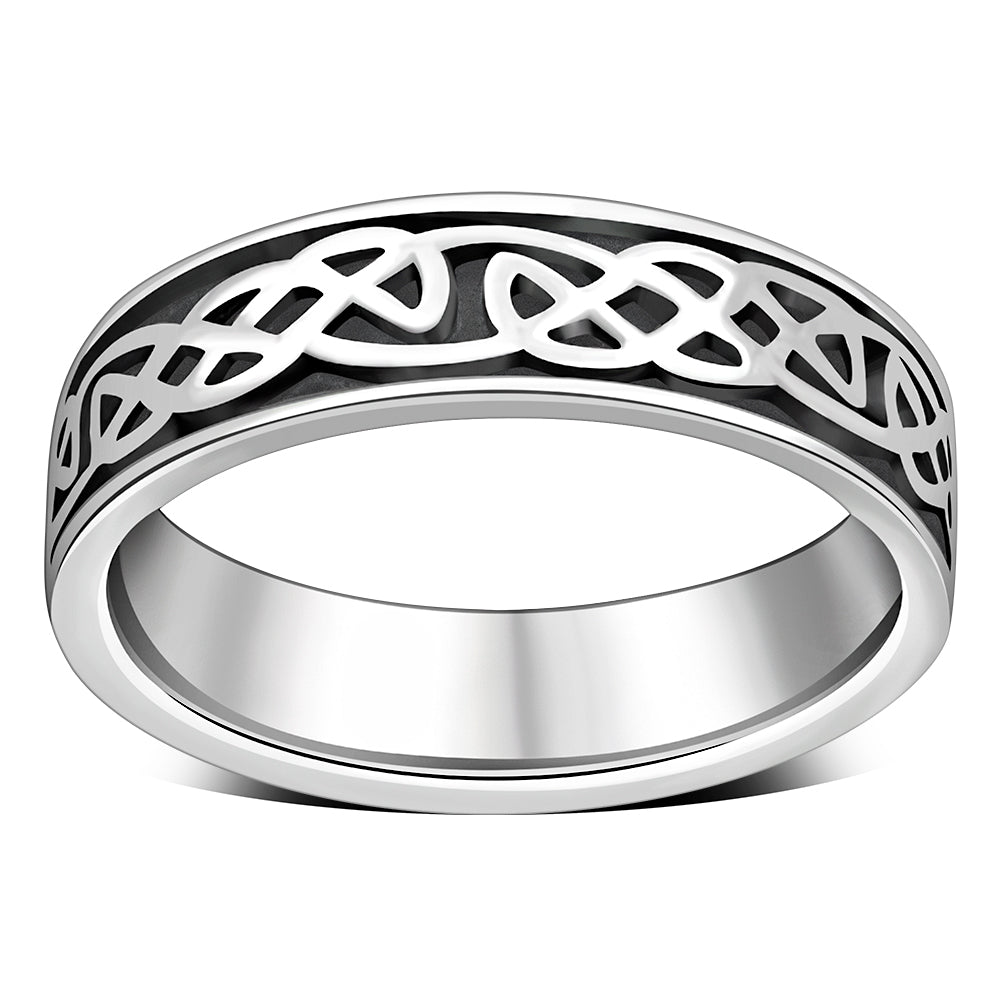 Celtic Knot Band Sterling Silver Ring