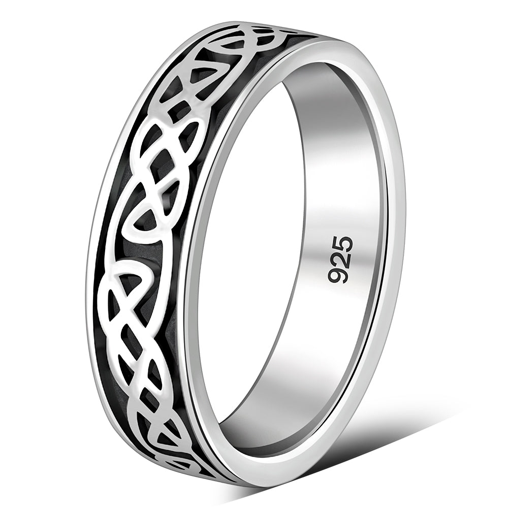 Celtic Knot Band Sterling Silver Ring