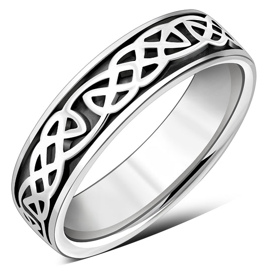 Celtic Knot Band Sterling Silver Ring