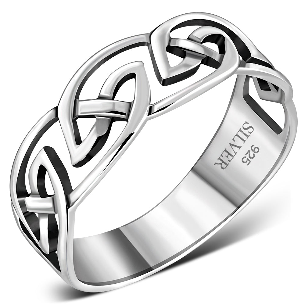 Plain Solid Celtic Knot Silver Ring