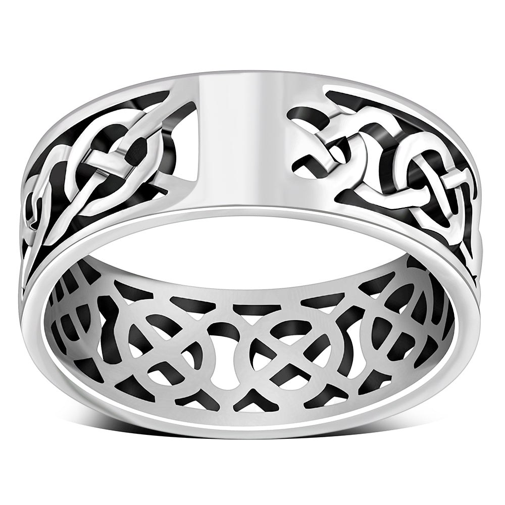 Irish Gaelic Celtic Knot 925 Sterling Silver Band Ring