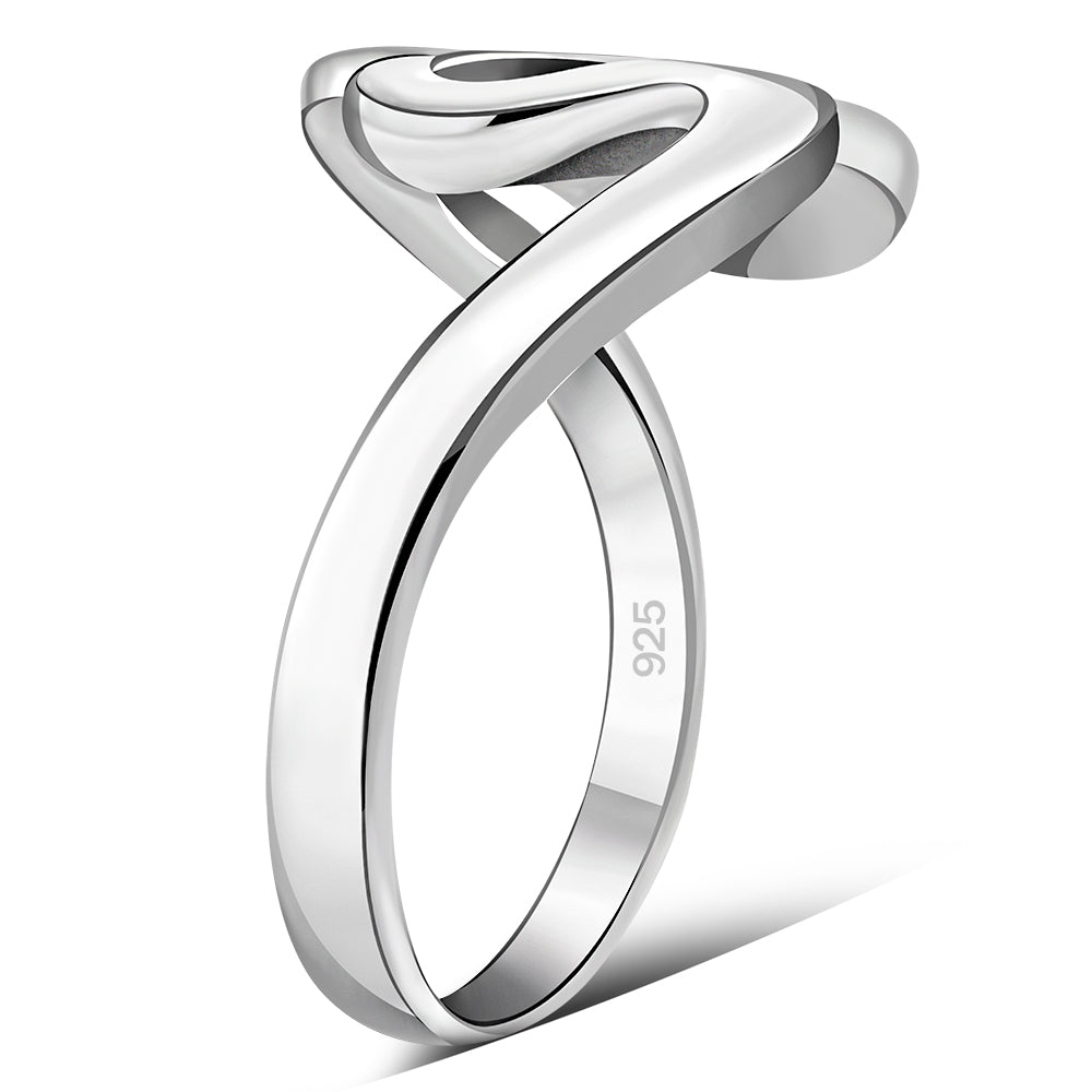 Plain Silver Wavy Ring