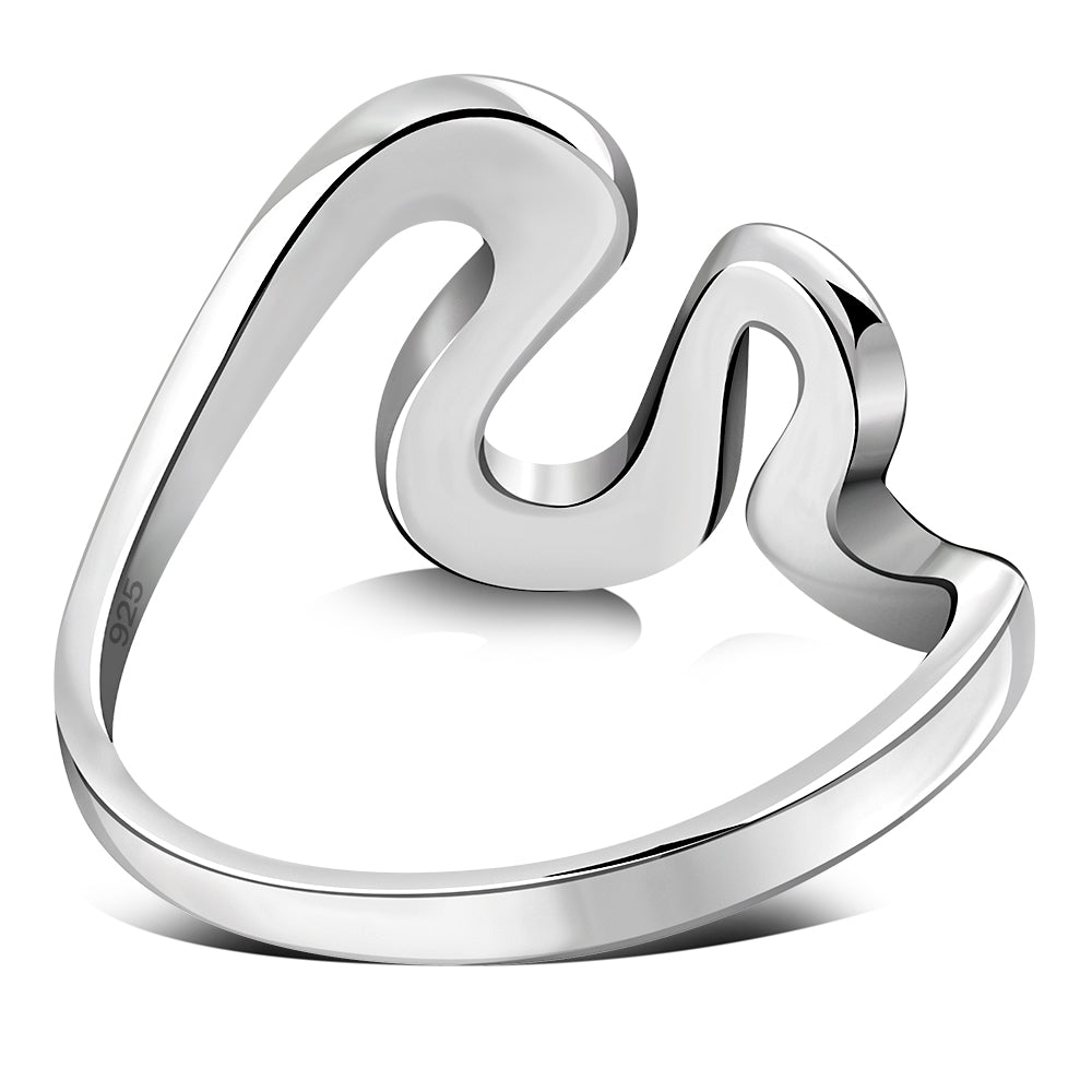Plain Silver Wavy Ring