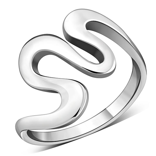Plain Silver Wavy Ring