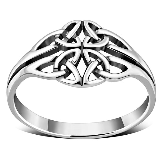 Plain Celtic Trinity Knots Silver Ring