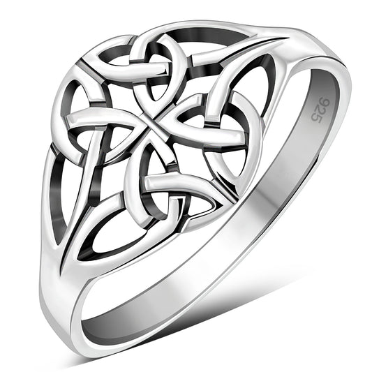 Plain Celtic Trinity Knots Silver Ring