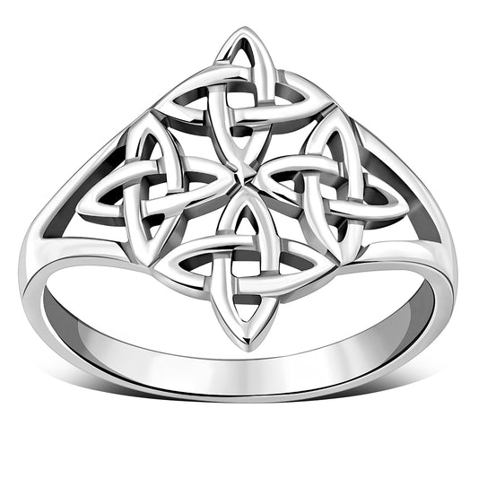 Celtic Knot Plain Solid Sterling Silver Ring