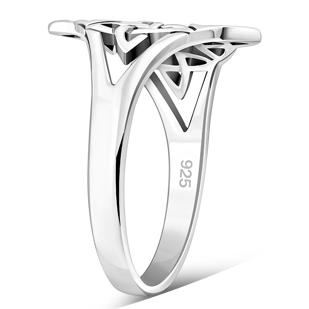 Celtic Knot Plain Solid Sterling Silver Ring