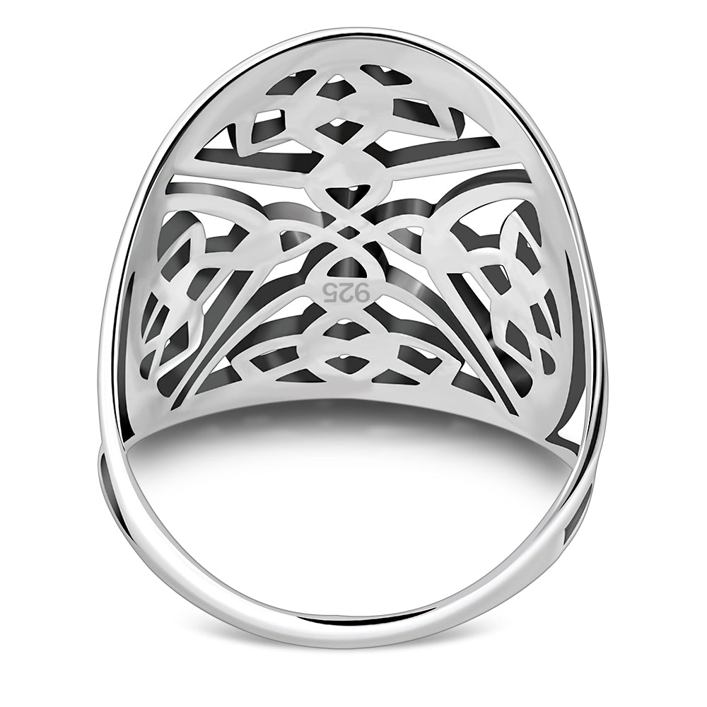 Large Plain Silver Celtic Ring
