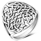 Large Light Round Celtic Knot Silver Ring