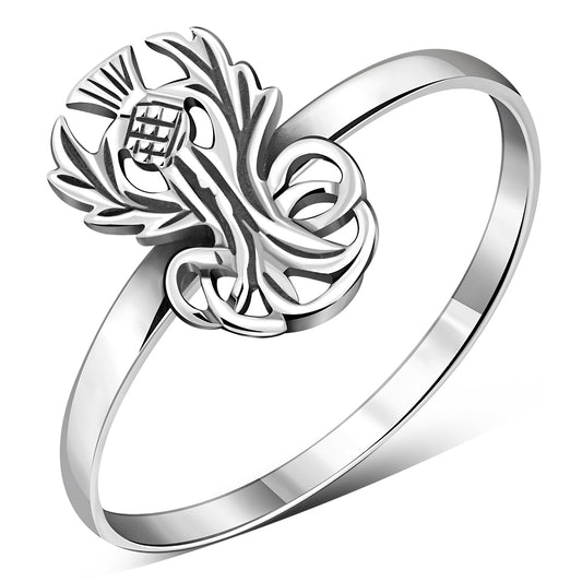 Scottish Thistle Sterling Silver Ring