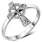 Celtic Cross Plain Sterling Silver Ring