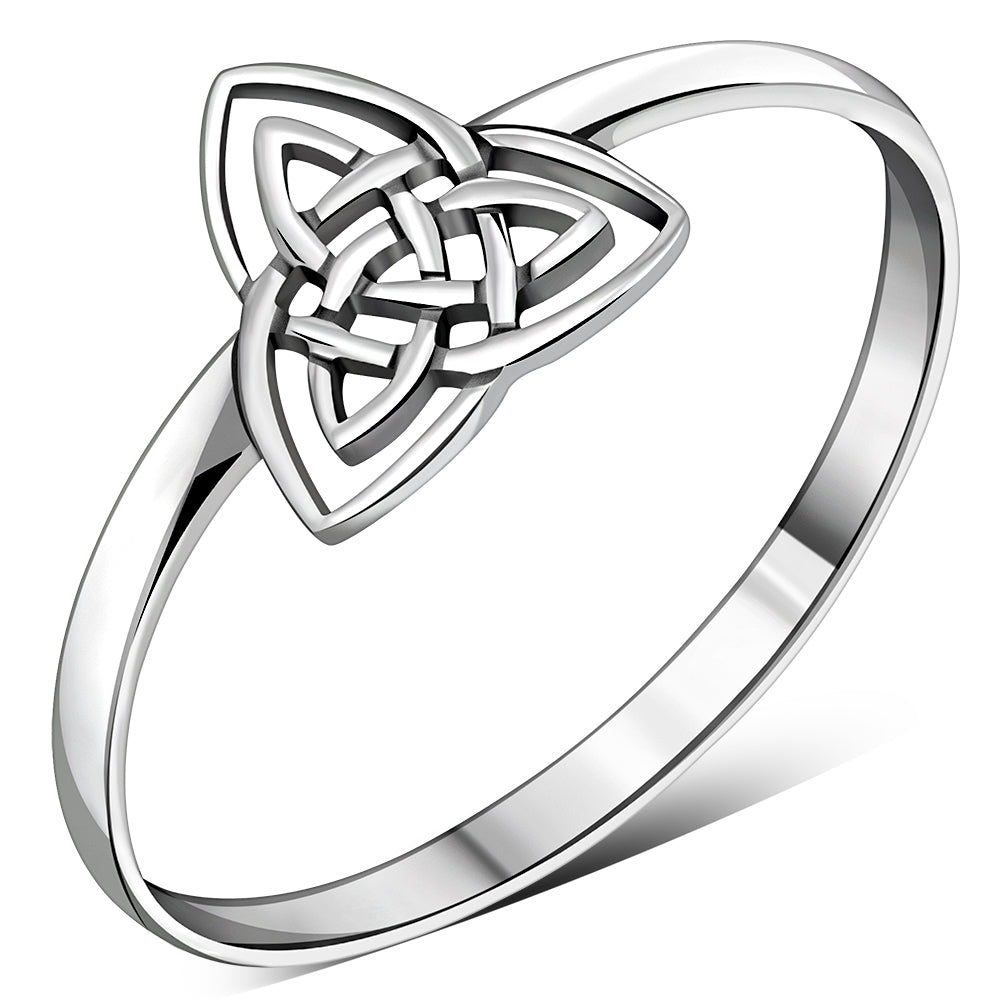 Light Celtic Trinity Knot Sterling Silver Plain Ring