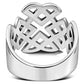 Celtic Trinity Knot Plain Wide Solid Silver Ring