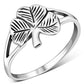 Plain Solid Sterling Silver Shamrock Ring