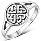 Plain Celtic Heart Knots Silver Ring