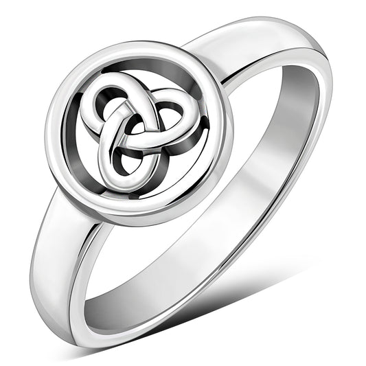 Celtic Trinity Plain Sterling Silver Ring