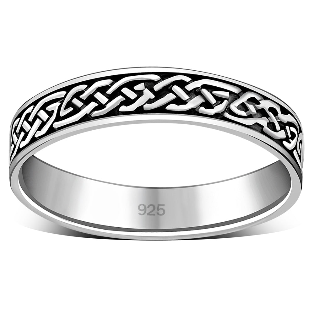 Celtic Knot Silver Band Ring