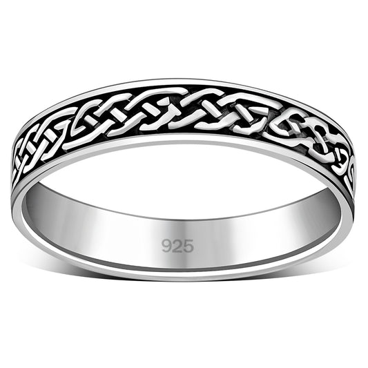 Celtic Knot Silver Band Ring