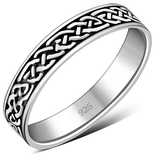 Celtic Knot Silver Band Ring