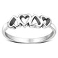 Plain Simple Silver Hearts Ring