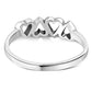 Plain Simple Silver Hearts Ring