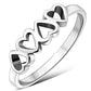 Plain Simple Silver Hearts Ring