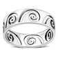 Plain Solid Sterling Silver Waves Band Ring