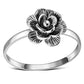 Ethnic Style Rose Flower Silver Ring