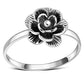 Ethnic Style Rose Flower Silver Ring