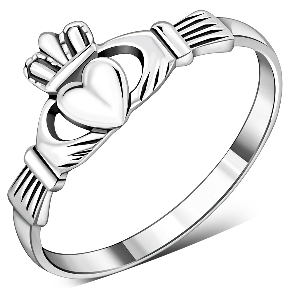 Irish Claddagh Sterling Silver Ring