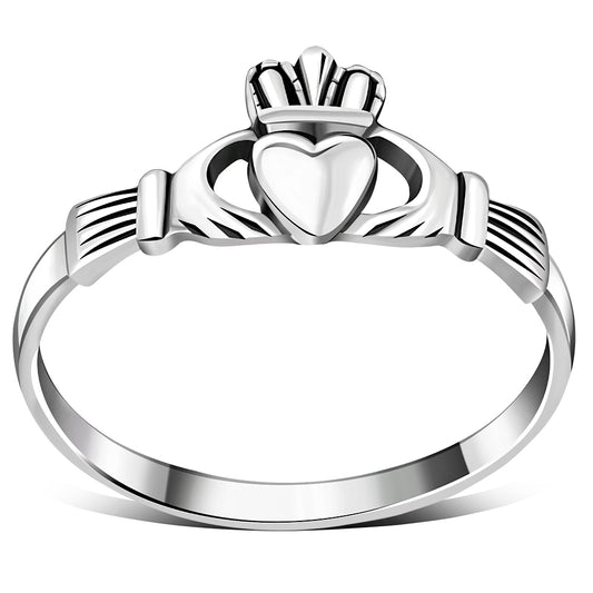 Irish Claddagh Sterling Silver Ring