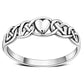 Celtic knot Heart Ring, Plain Solid Sterling Silver