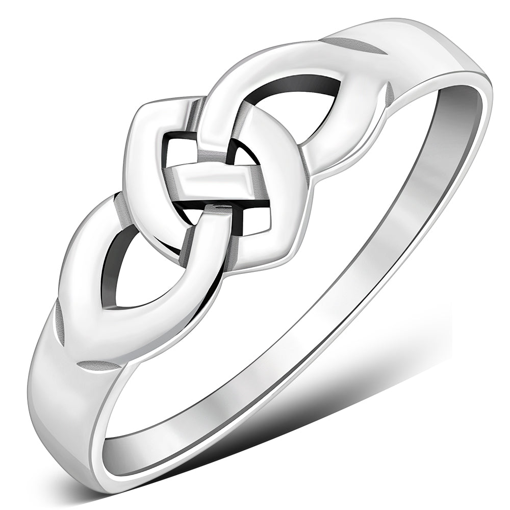 Delicate Celtic Knot Plain Silver Ring