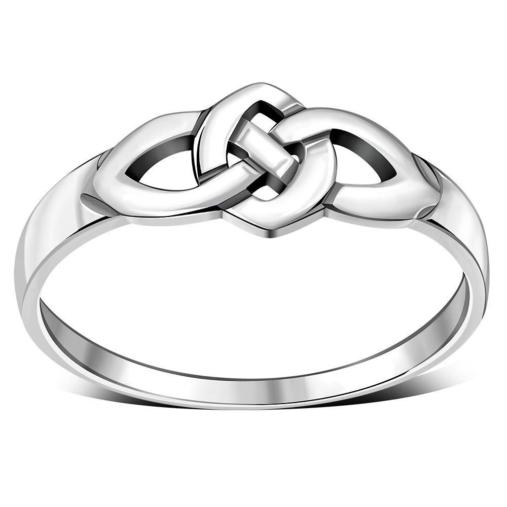 Delicate Celtic Knot Plain Silver Ring